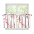 Rose Pink Marble Print Tier Curtains
