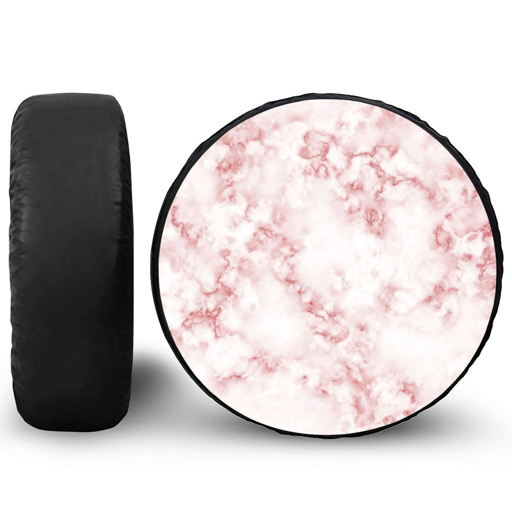 Rose Pink Marble Print Tire Cover