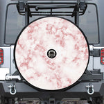 Rose Pink Marble Print Tire Cover With Camera Hole
