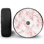 Rose Pink Marble Print Tire Cover With Camera Hole