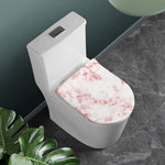 Rose Pink Marble Print Toilet Lid Cover