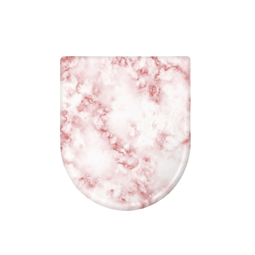 Rose Pink Marble Print Toilet Lid Cover