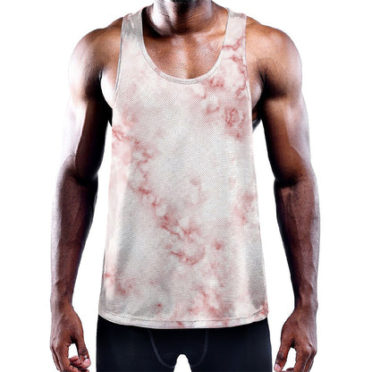 Rose Pink Marble Print Training Tank Top
