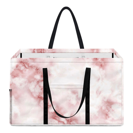 Rose Pink Marble Print Utility Tote Bag