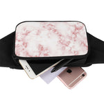 Rose Pink Marble Print Waist Bag