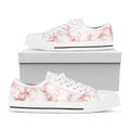 Rose Pink Marble Print White Low Top Sneakers