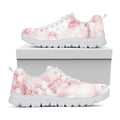 Rose Pink Marble Print White Running Shoes