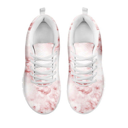 Rose Pink Marble Print White Running Shoes
