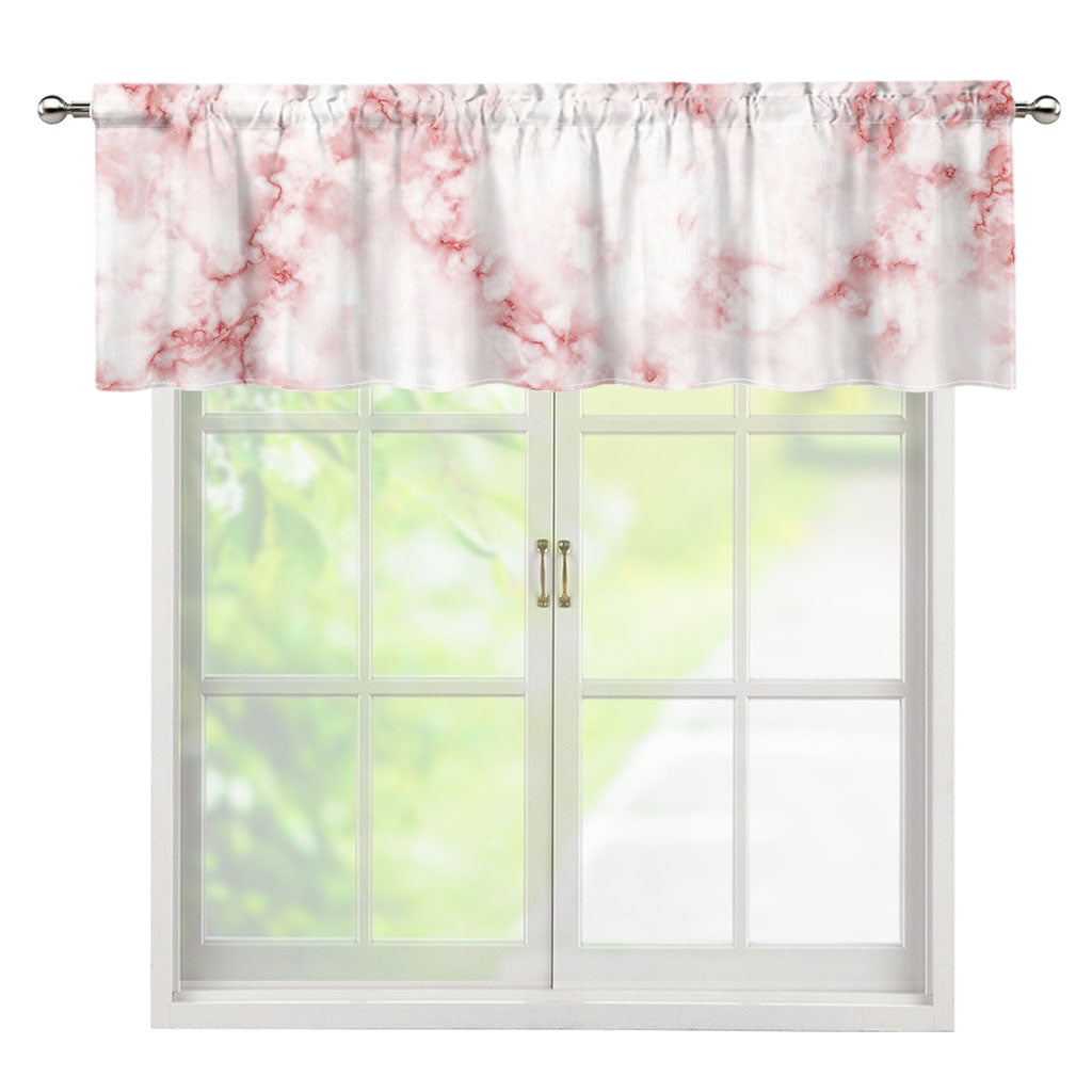 Rose Pink Marble Print Window Valance
