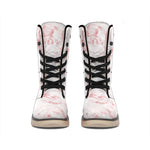 Rose Pink Marble Print Winter Boots