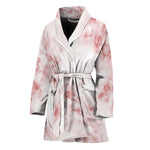 Rose Pink Marble Print Women's Bathrobe