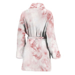 Rose Pink Marble Print Women's Bathrobe