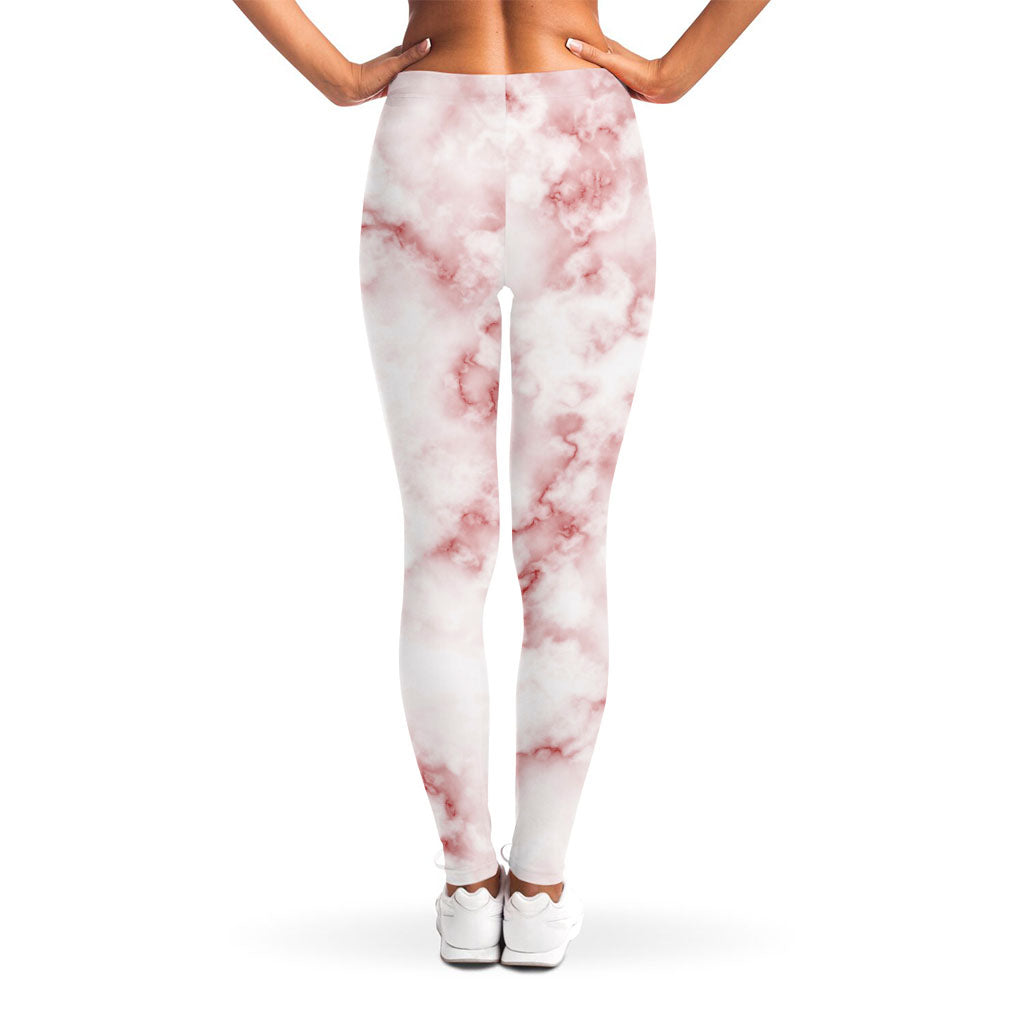 Rose Pink Marble Print Women's Leggings