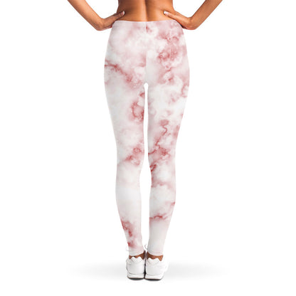 Rose Pink Marble Print Women's Leggings