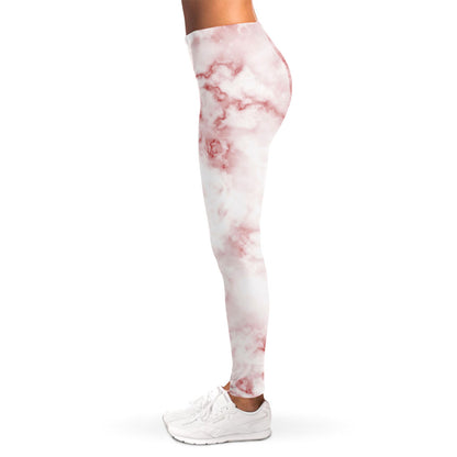Rose Pink Marble Print Women's Leggings