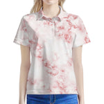 Rose Pink Marble Print Women's Polo Shirt