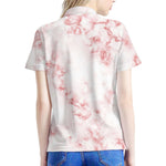 Rose Pink Marble Print Women's Polo Shirt