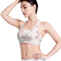 Rose Pink Marble Print Women's Sports Bra