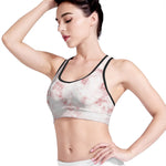 Rose Pink Marble Print Women's Sports Bra