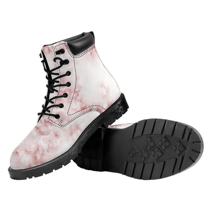 Rose Pink Marble Print Work Boots
