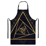 Rose Pyramid Print Bib Apron With Pocket