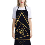 Rose Pyramid Print Bib Apron With Pocket