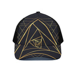 Rose Pyramid Print Black Mesh Trucker Cap