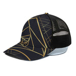 Rose Pyramid Print Black Mesh Trucker Cap
