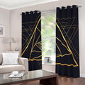 Rose Pyramid Print Dimout Grommet Curtains