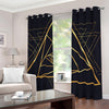 Rose Pyramid Print Blackout Grommet Curtains