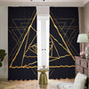 Rose Pyramid Print Blackout Pencil Pleat Curtains