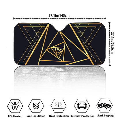 Rose Pyramid Print Car Windshield Sun Shade