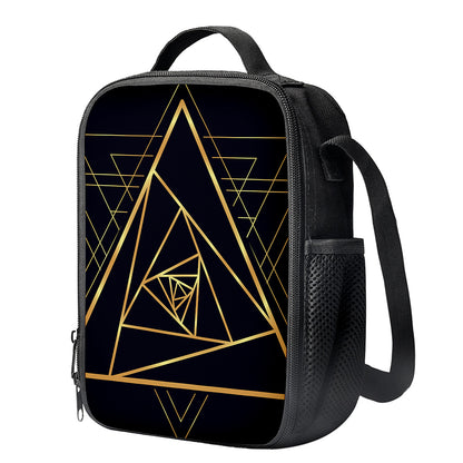 Rose Pyramid Print Crossbody Lunch Bag