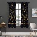 Rose Pyramid Print Grommet Curtain Panels