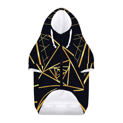 Rose Pyramid Print Dog Zip Up Hoodie