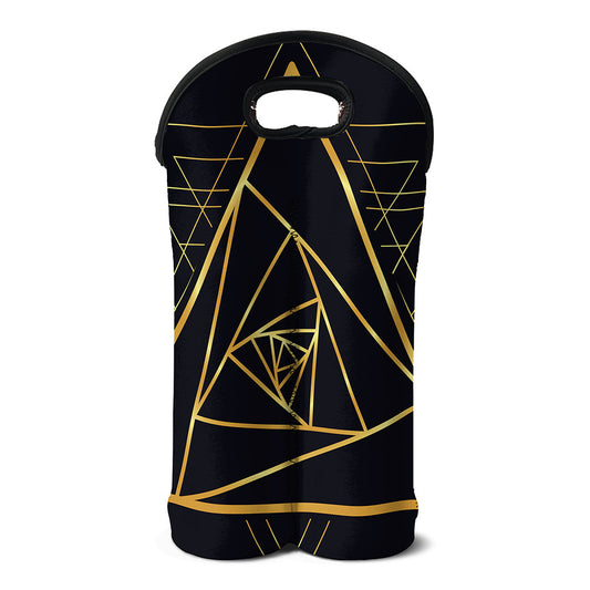 Rose Pyramid Print Double Neoprene Wine Tote