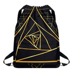 Rose Pyramid Print Drawstring Backpack