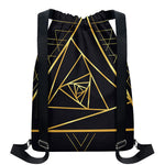 Rose Pyramid Print Drawstring Backpack