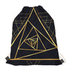 Rose Pyramid Print Drawstring Bag