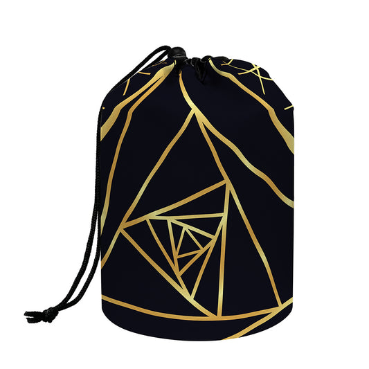 Rose Pyramid Print Drawstring Makeup Bag
