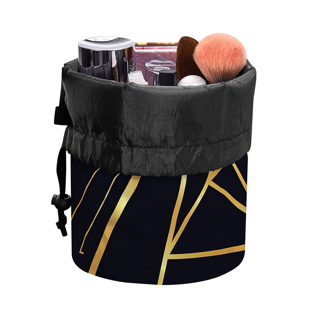 Rose Pyramid Print Drawstring Makeup Bag