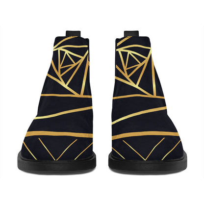 Rose Pyramid Print Flat Ankle Boots