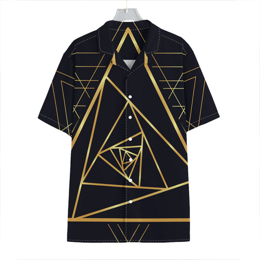 Rose Pyramid Print Hawaiian Shirt