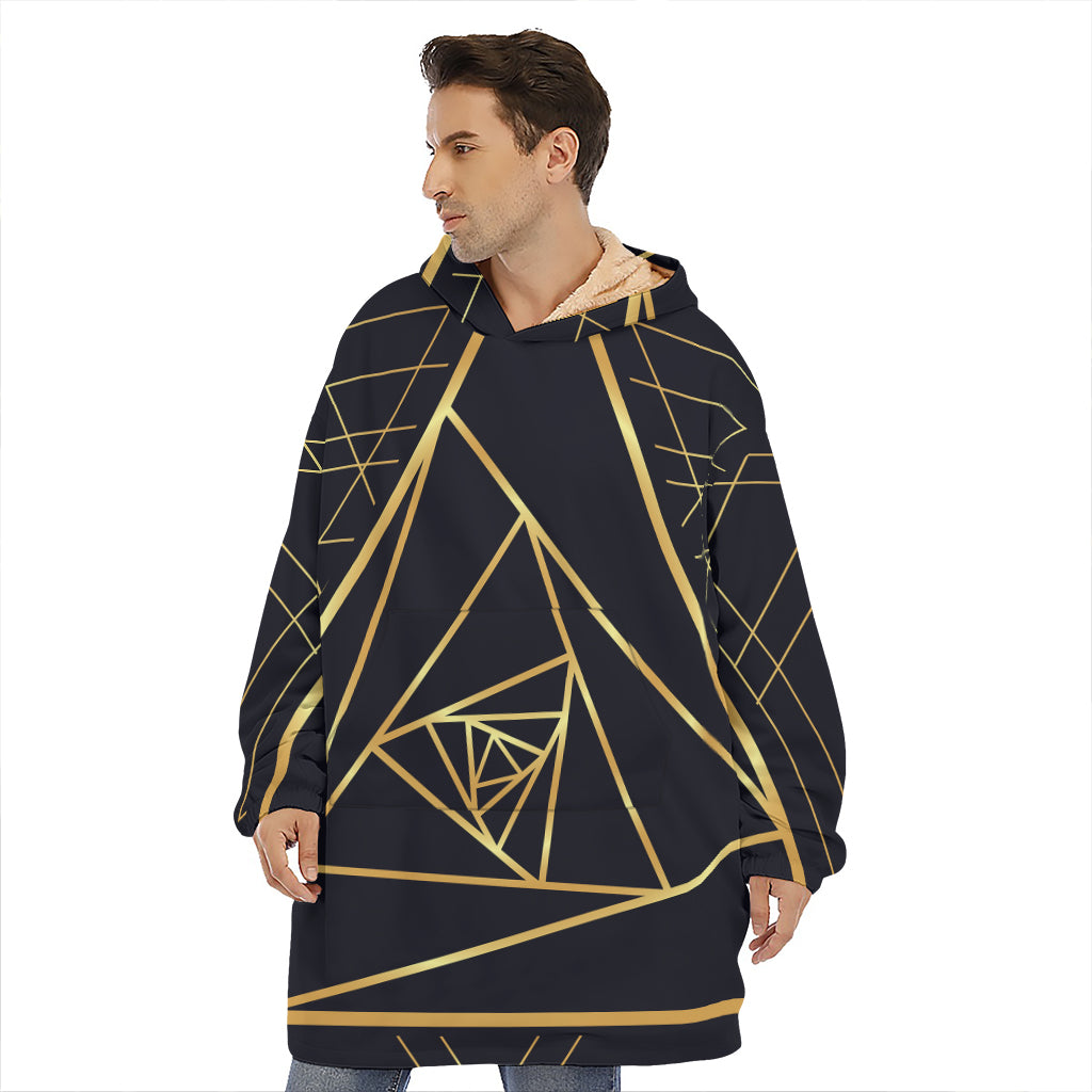 Rose Pyramid Print Hoodie Blanket