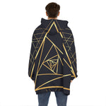 Rose Pyramid Print Hoodie Blanket