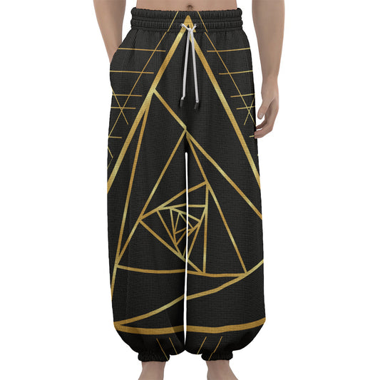 Rose Pyramid Print Lantern Pants