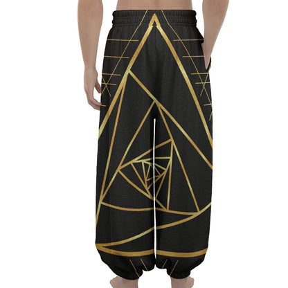 Rose Pyramid Print Lantern Pants
