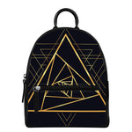 Rose Pyramid Print Leather Backpack