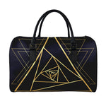 Rose Pyramid Print Leather Duffle Bag