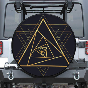 Rose Pyramid Print Leather Spare Tire Cover